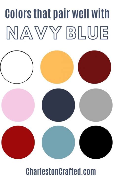 what color compliments navy blue.